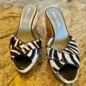 Via Spiga Zebra Pattern Wedges